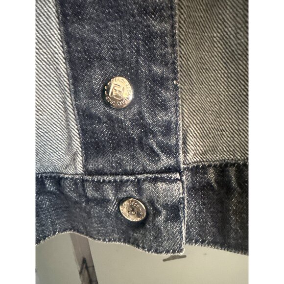 Fendi Womens Ombre Denim Jacket Pink & Black Gradient snaps size 8 medium M Med - Picture 5 of 5